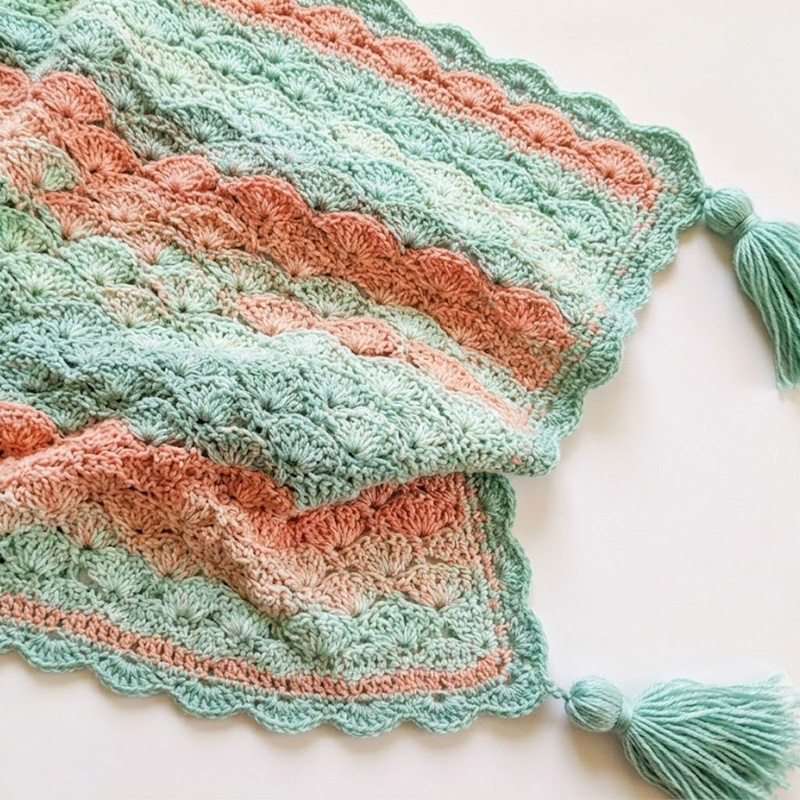 Free Crochet Shell Stitch Baby Blanket Pattern